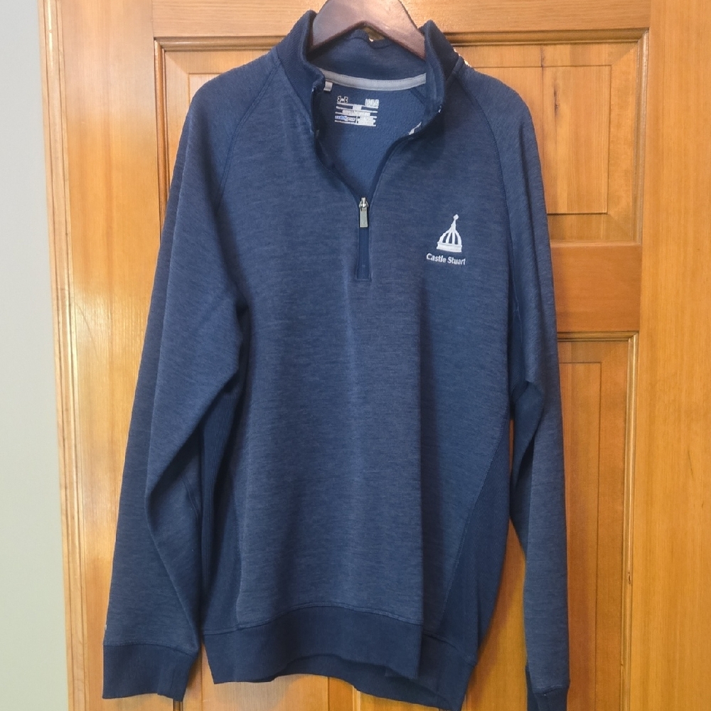Men's Zip-Up Navy Sweater- Castle Stuart